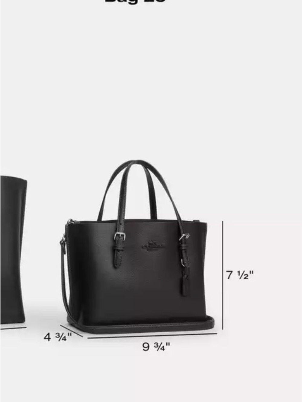 Coach Black Pebbled Leather Tote with Removable Crossbody Strap - Picture 5 of 12
